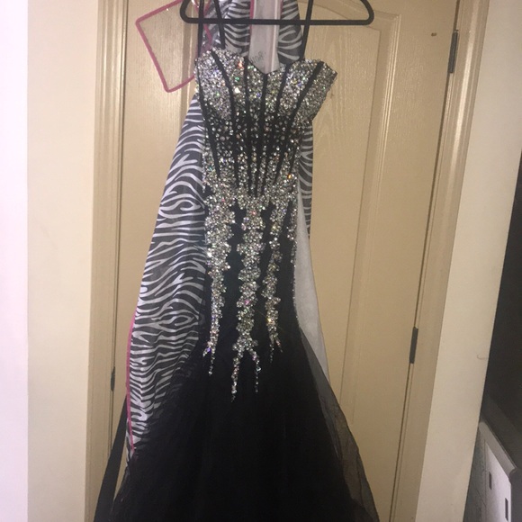 princess polly baby blue dress Jovani Beaded Long Prom Dress In Black/nude In Multi